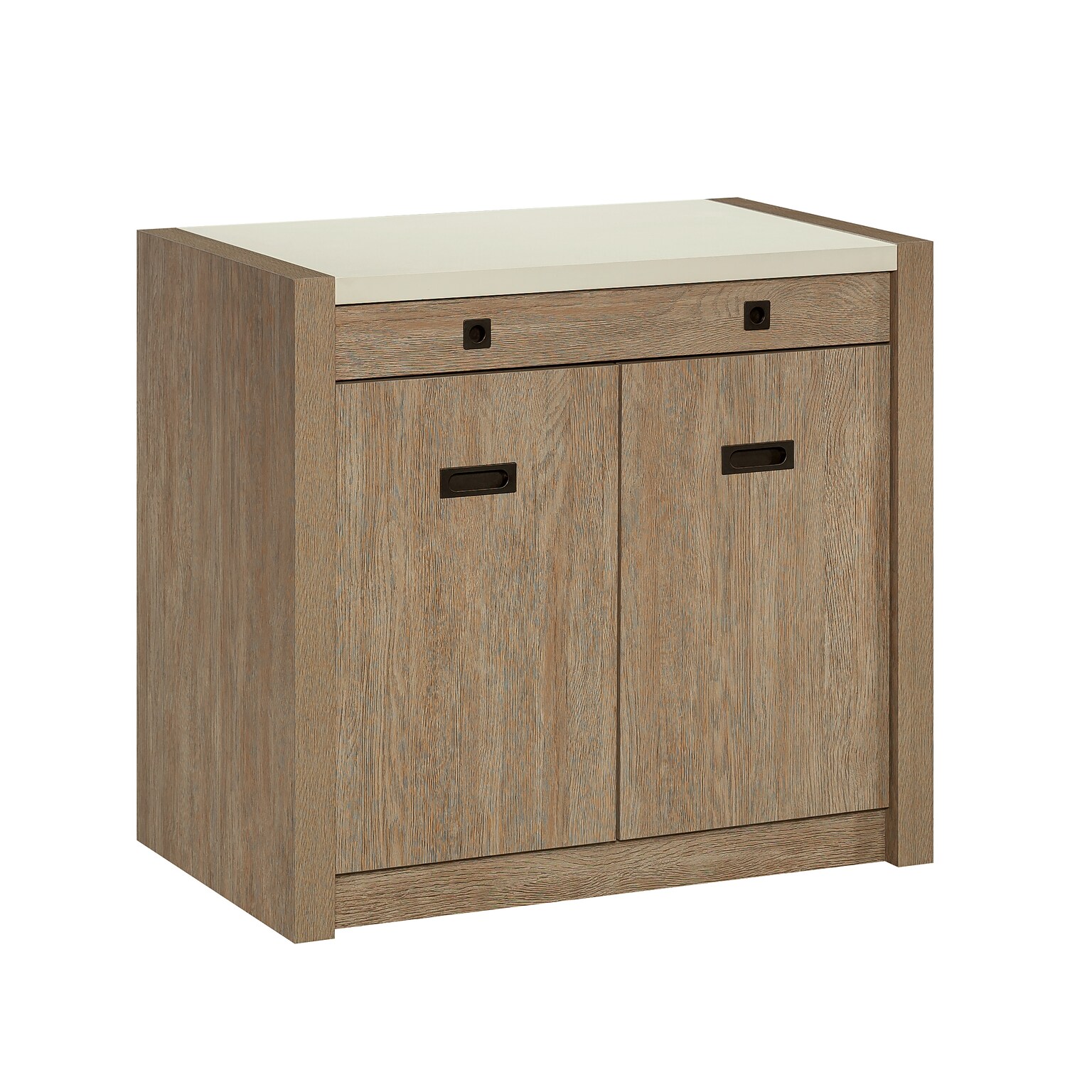 Sauder Dixon City 30H Storage Cabinet with 2 Shelves, Brushed Oak (432888)