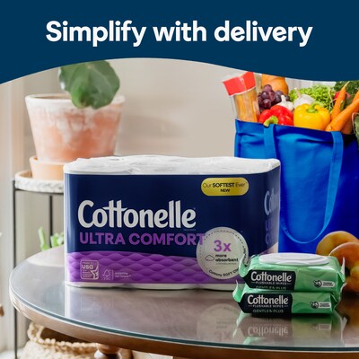 Cottonelle Ultra Comfort Toilet Paper, 2-ply, White, 268 Sheets/Roll, 12 Rolls/Case (54165/55494)