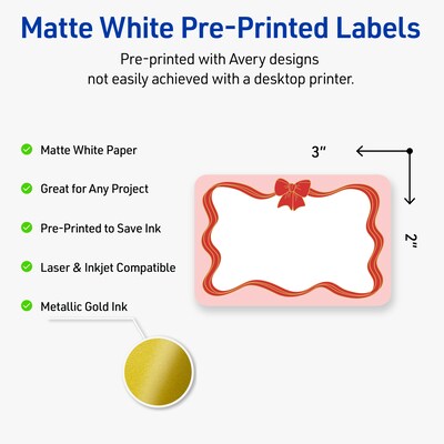 Avery Rectangle Multipurpose Labels, 2 x 3, White, 80/Pack (19479370564)