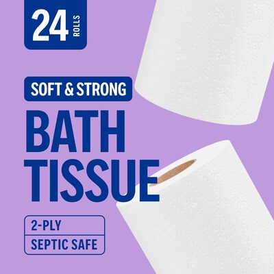 Perk™ Soft & Strong Mega Toilet Paper, 2-ply, White, 24 Rolls/Case (PK63405)