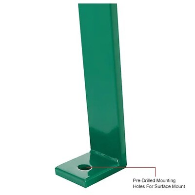 Global Industrial 4' Outdoor Bench w/ Back, Vertical Steel Slat, Green (694853KD)