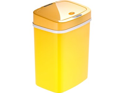 Nine Stars Plastic Sensor Trash Can, 3.2-Gallon, Yellow (DZT-12-5YL)