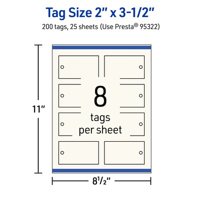 Avery 2" x 3-1/2"  Blank Price & Merchandise Tags, Ivory, 200/Carton (95322-MIT25)