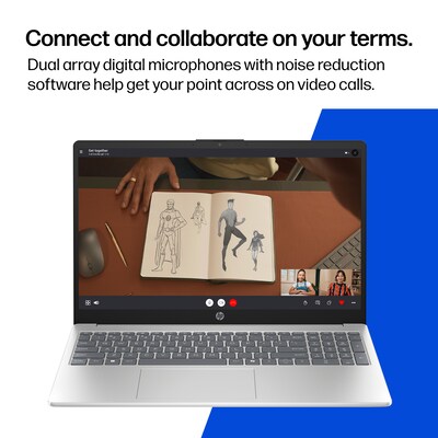 HP 15.6" FHD Laptop, AMD Ryzen 3 7320U, 8GB RAM, 256GB SSD, +11 Hour Battery, Windows 11 Home