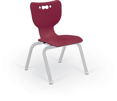 MooreCo 12 Hierarchy Student Chair with 4 Legs, Maroon/Platinum Base (703673562911)