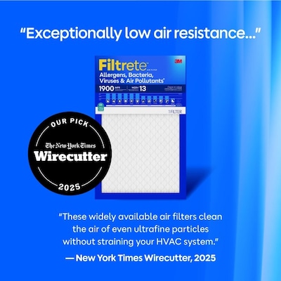 Filtrete High Performance 20" x 30" x 1" Pleated Air Filter, MERV 13, 4/Carton (1900 MPR)