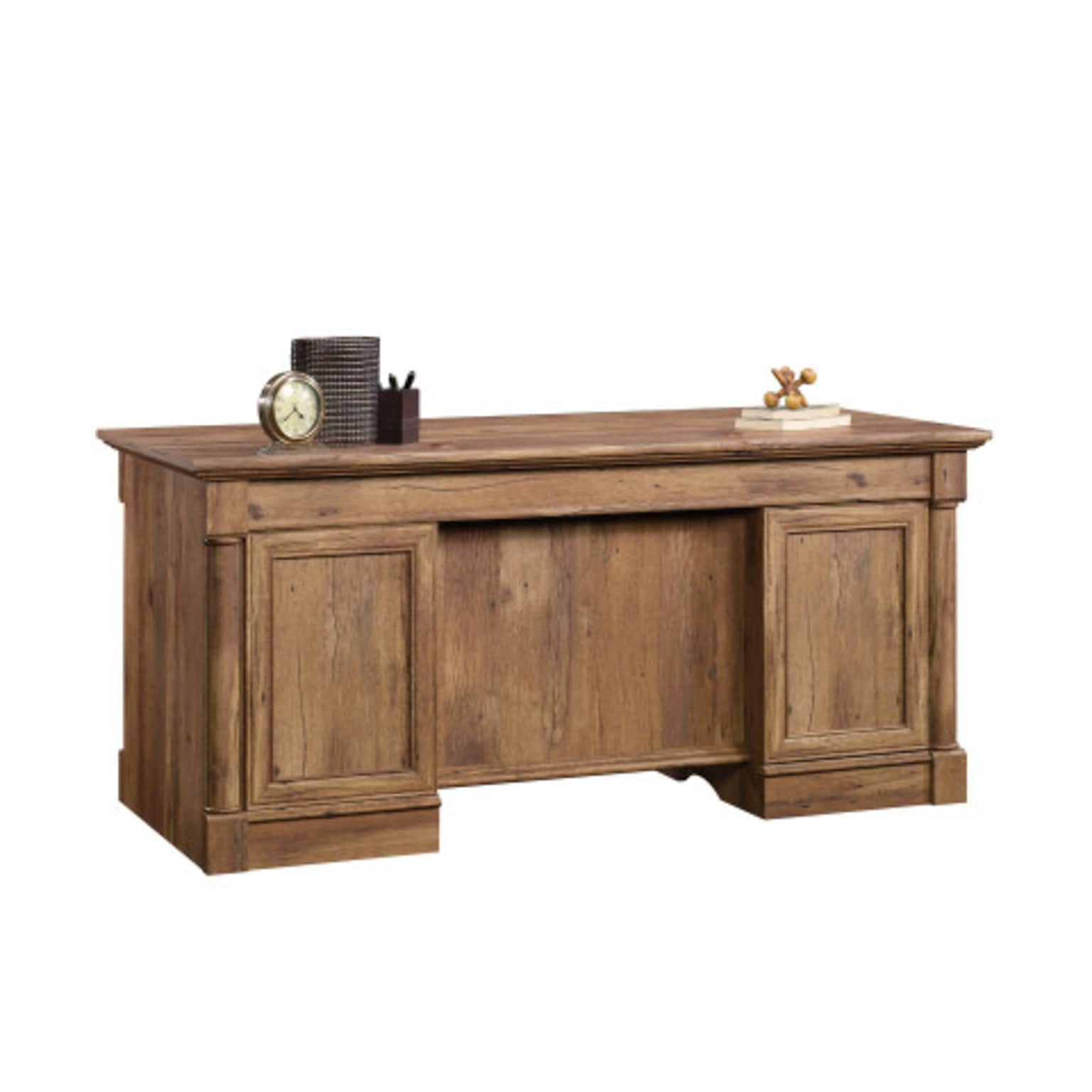 Sauder Palladia 65W Executive Desk, Vintage Oak (420604)