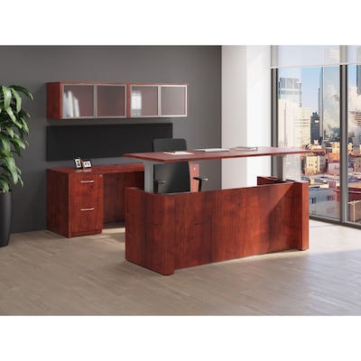 Lorell Essentials Series 60"W Electric Adjustable Standing Desk, Cherry (LLR69570)