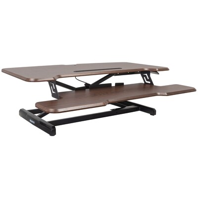 Mount-It! 38W Adjustable Extra-Wide Standing Desk Converter, Dark Walnut Woodgrain (MI-15006)