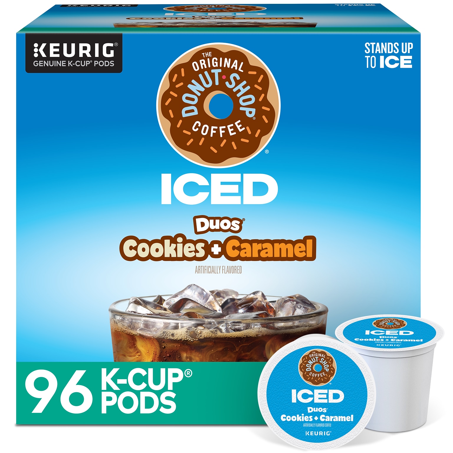 The Original Donut Shop Iced Duos Cookies + Caramel Iced Coffee Keurig® K-Cup® Pods, Medium Roast, 96/Carton (5000373021CT)