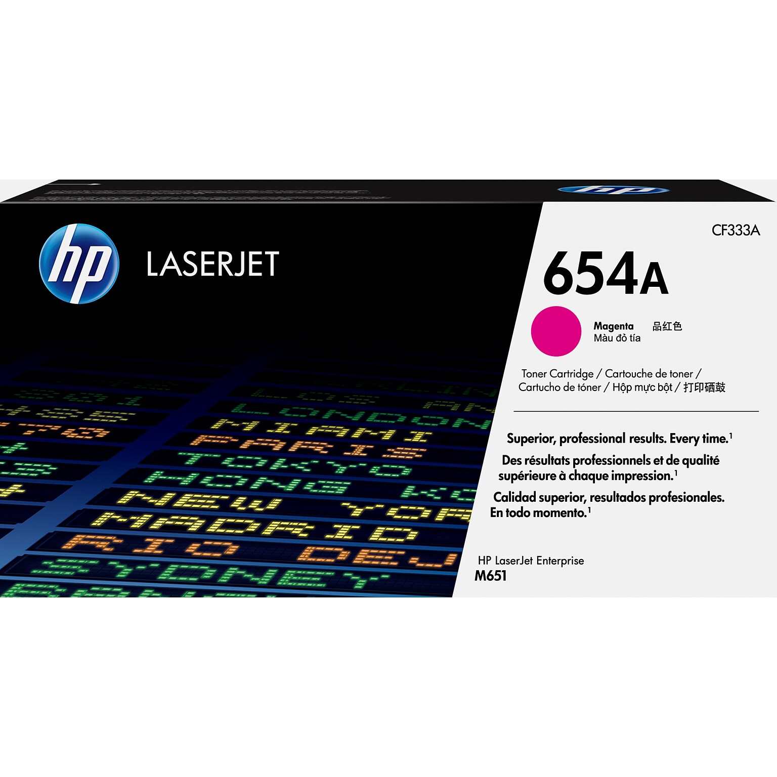 HP 654A Magenta Standard Yield Toner Cartridge, Prints Up to 15,000 Pages (CF333A)