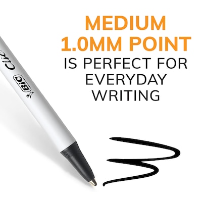 BIC Clic Stic Retractable Ballpoint Pen, Medium Point, 1.0mm, Black Ink, 24/Pack (CSM241-BLK)