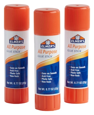 Elmers All Purpose Glue Stick, 0.77 oz., 3/Pack (E5022)