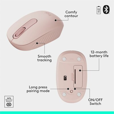 Logitech MK250 Wireless Keyboard and Optical Mouse Combo, Rose (920-013512)