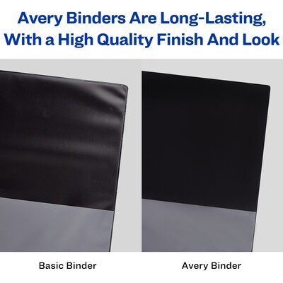 Avery Durable Mini 1" 3-Ring Non-View Binders for 5 1/2" x 8 1/2" paper, Round Ring, Black (AVE27257)