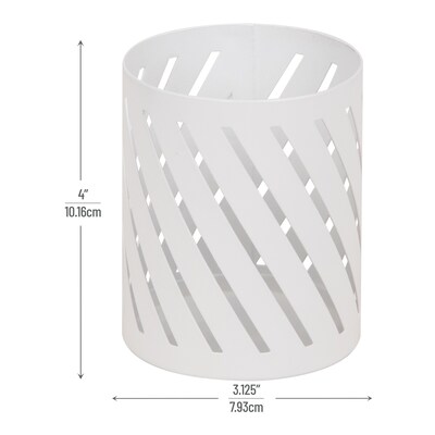 Mind Reader Metal Pen Holder, White (SLCUP-WHT)