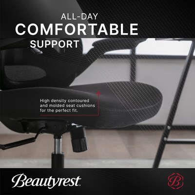 Beautyrest ErgoMax Ergonomic Mesh Swivel Task Chair, Black (60078-BLK)