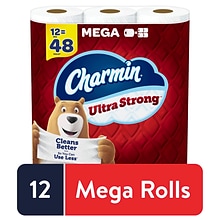 Charmin Ultra Strong Mega Toilet Paper, 2-Ply, White, 242 Sheets/Roll, 12 Rolls/Pack,  (04170/75321)