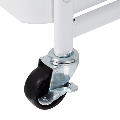 Honey-Can-Do 3-Shelf Mobile Cart with Lockable Wheels, White (CRT-10007)
