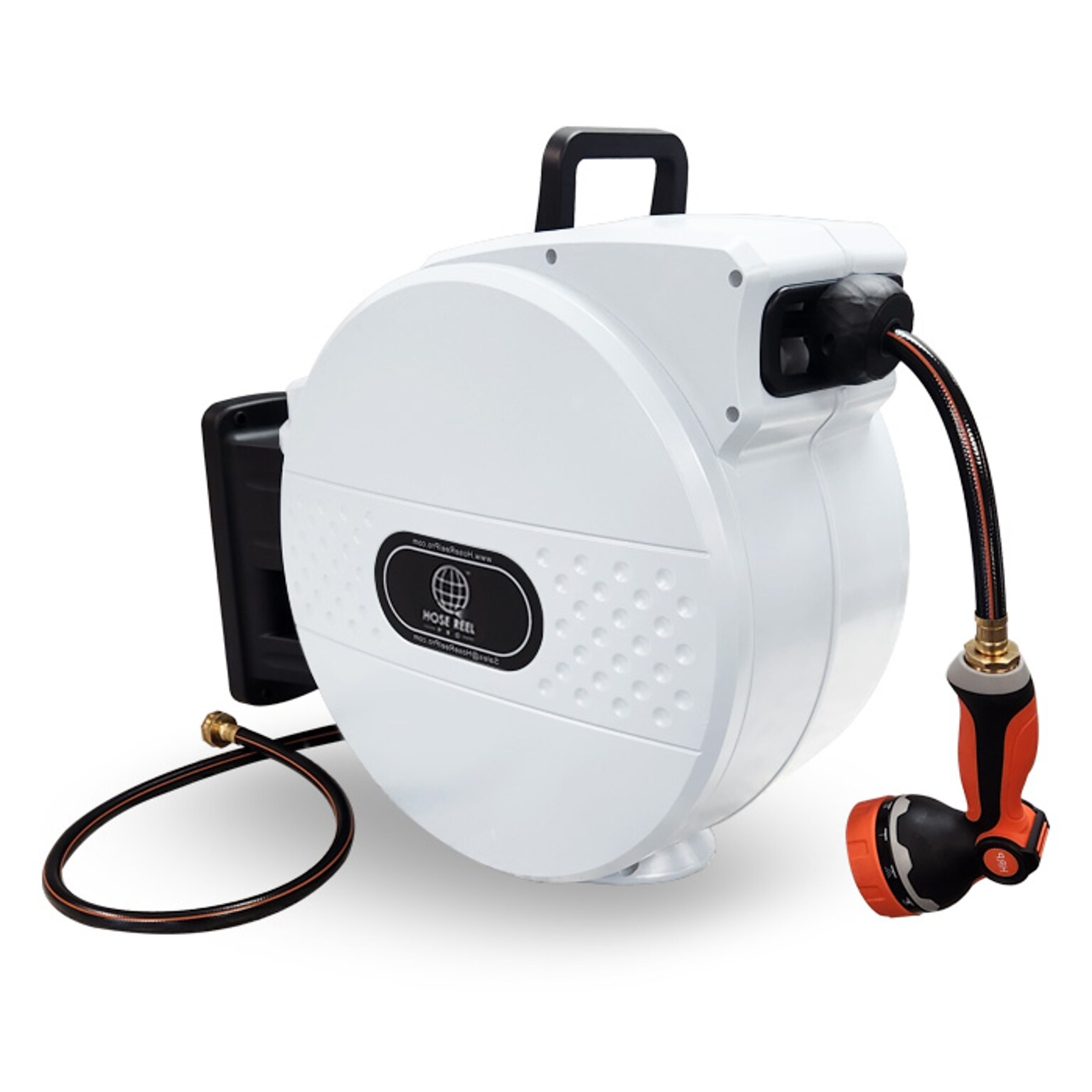 Hose Reel Pro Heavy Duty Retractable Garden Hose Reel, 1/2 x 100, White (GHR-1/2-WH-100)