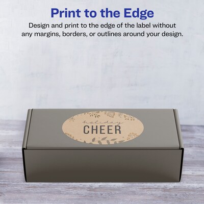 Avery Laser/Inkjet Oval Multipurpose Labels, 4" x 6", Kraft Brown, 50 Labels/Pack ( 94057)