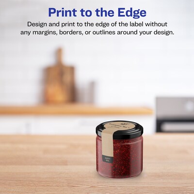 Avery Laser/Inkjet Decorative Edge Multipurpose Labels, 1" x 4", Kraft Brown, 200 Labels/Pack ( 94115)