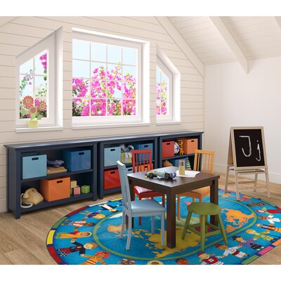 Joy Carpets Hands Around the World Nylon 7'8" x 10'9" Oval Machine Tufted Rug, Multicolored (1488DD)