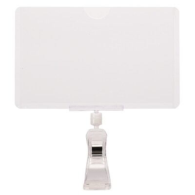 Global Printed Products Card Holder, 3.5" x 5.5", Clear Plastic, 3/Pack (CLIP-35X55)