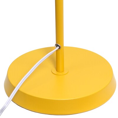 Simple Designs Sleek Essentials 54.72" Metal Floor Lamp with Round Shade, Yellow (LF1051-YLW)