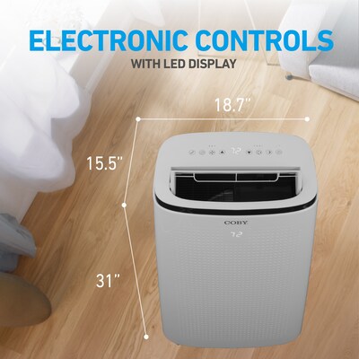 Coby 115-Volt 15,000 BTU (10,800 BTU DOE) Portable Air Conditioner, with Remote, White (CBPAC1080)