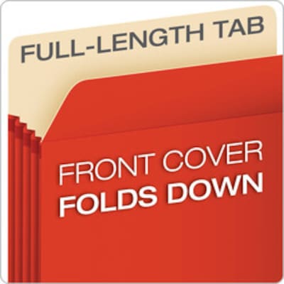 Pendaflex Color File Pockets, 3 1/2" Expansion, Letter Size, Red, 25/Carton (1524CT RED)