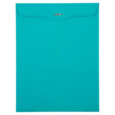 JAM Paper Open End Clasp Catalog Envelope 10" x 13", Sea Blue, 100/Box (900766073)