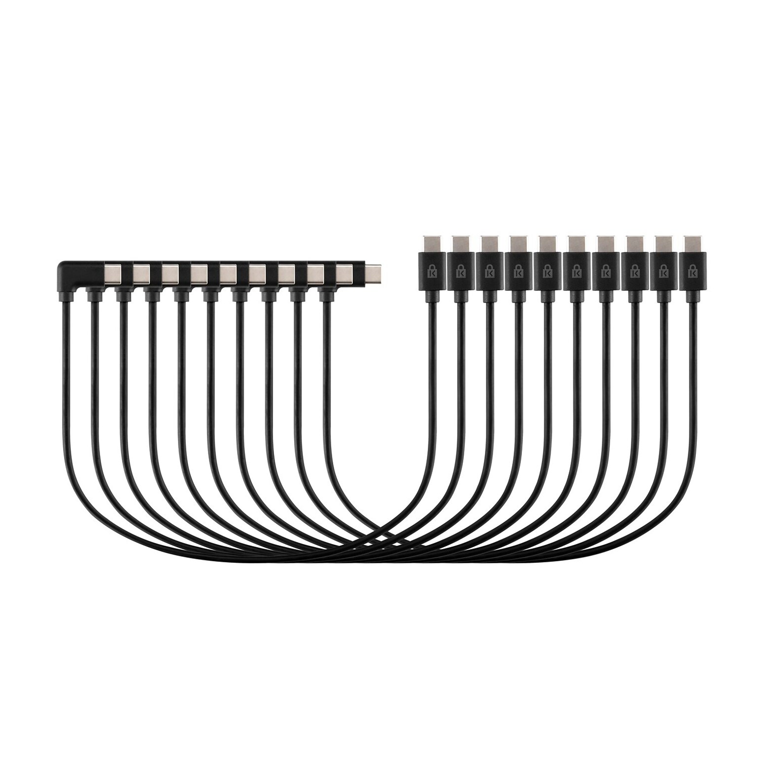 Kensington 12.4 ft. USB C to USB C Charging Cable, Male to Male, Black, 10/Pack (K32302WW)