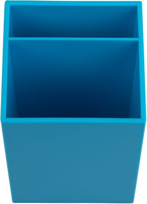 JAM PAPER Plastic Pen Holder, Blue (341bus)