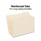 Staples 30% Recycled Reinforced File Folder, 1/3-Cut Tab, Legal Size, Manila, 100/Box (ST606814/606814)