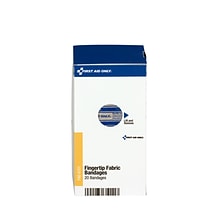 First Aid Only SmartCompliance 1.75 x 2 Fabric Fingertip Adhesive Bandages, 20/Box (FAE-6101)