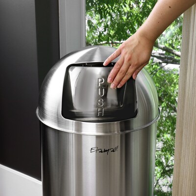 Elama Stainless Steel Indoor Trash Can with Swing Lid, 13 Gallon, Silver (938120088M)
