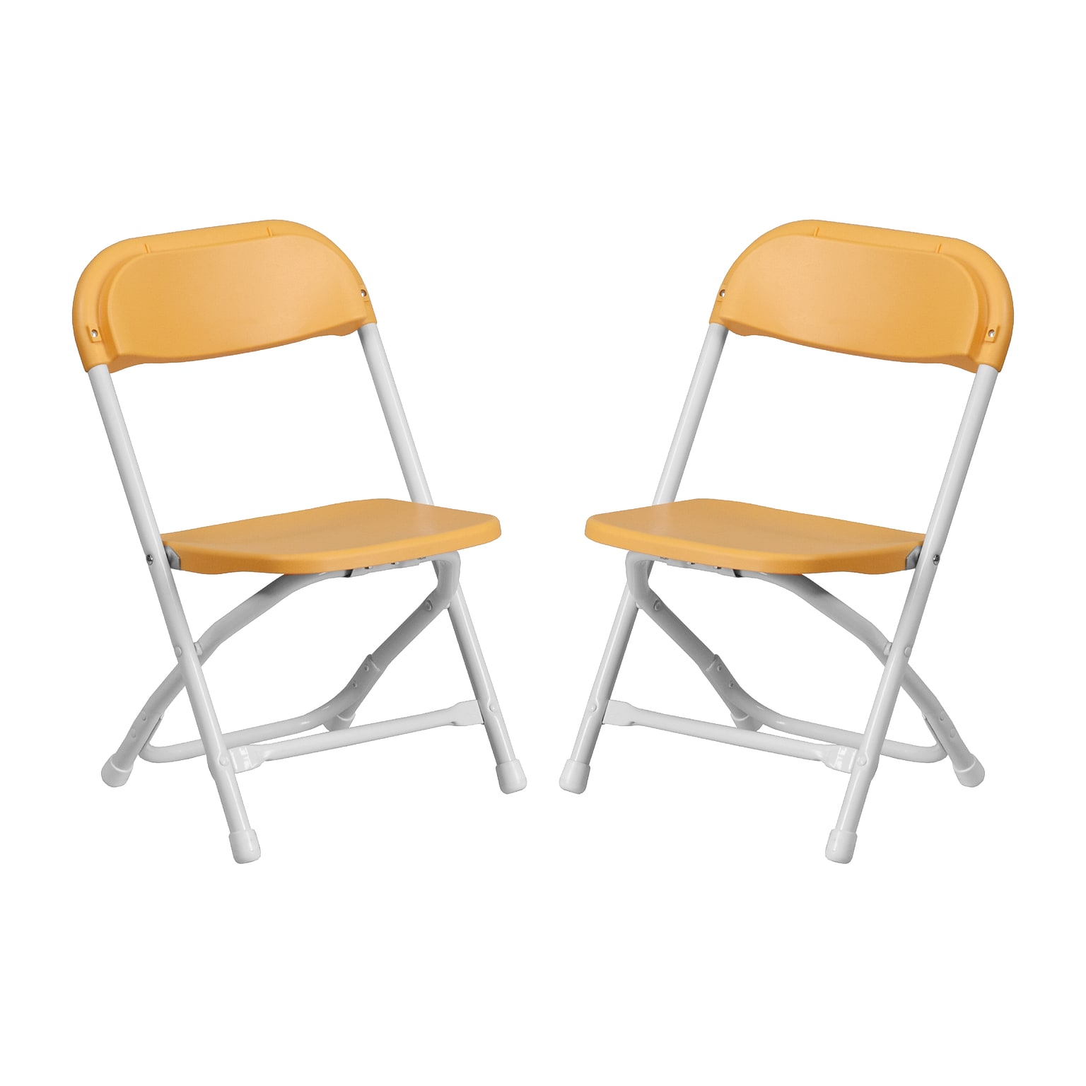 Flash Furniture Plastic Kids Folding Chair, Yellow, 2 Pieces (2YKIDYL)
