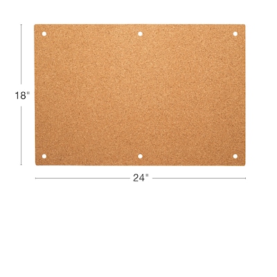 Excello Brands Cork Bulletin Board, Black and Gold Wall Posts, 18" x 24" (CRKBRD-1824-BG)