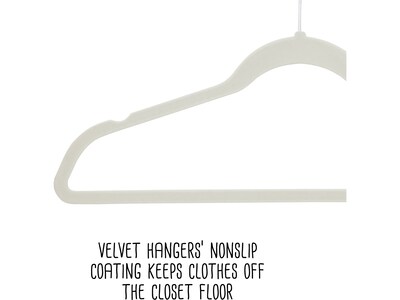 Honey-Can-Do Collapsible and Slim-Profile Nonslip Velvet Hangers, White, 55/Set (HNG-09216)