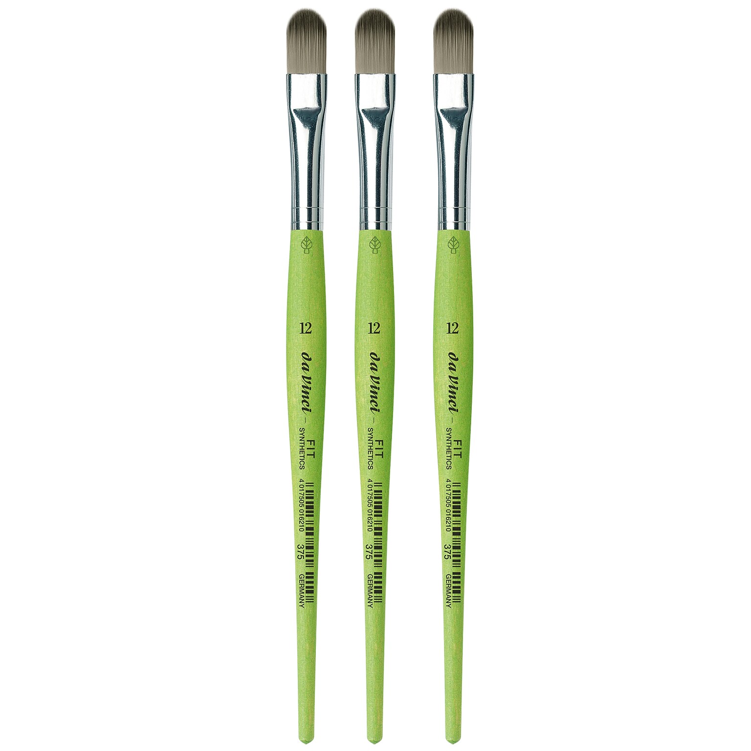 da Vinci FIT Synthetics Acrylic & Tempera Student Filbert Brush, 3 /Pack (DVXVA37512-3)