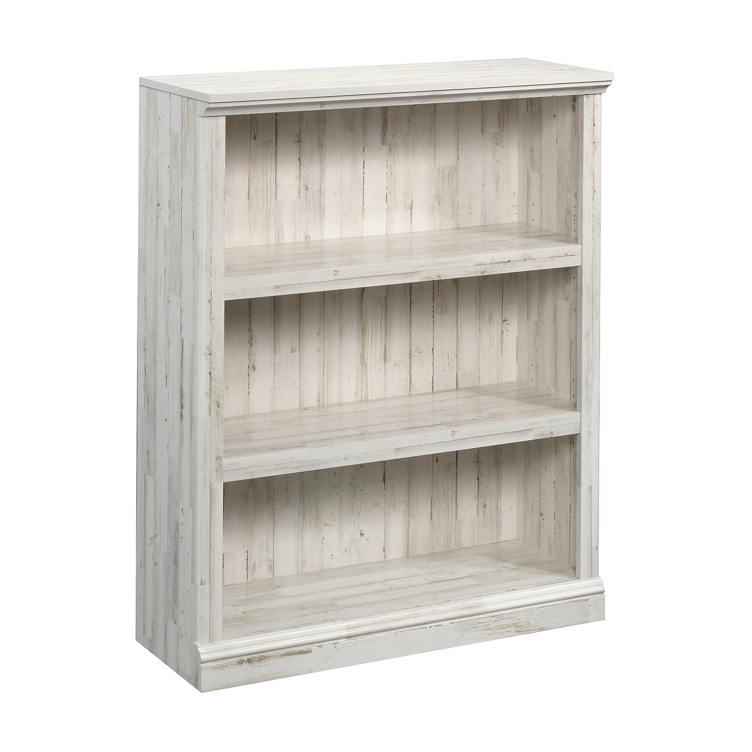 Sauder Select 44H 3-Shelf Bookcase, White Plank (426427)