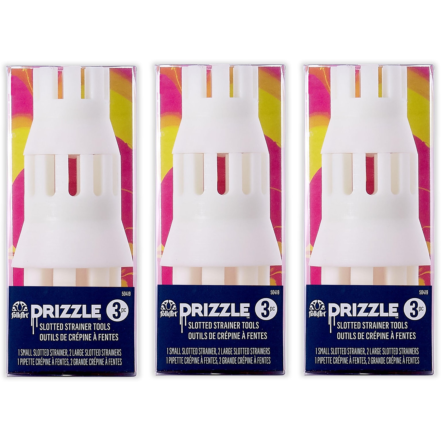 FolkArt Drizzle Slot Strainer Pour Tool Set, 3/pack, 3 Packs/Bundle (FLK50419-3)
