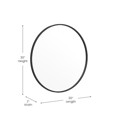 Flash Furniture Julianne Round Metal Framed Wall Mirror, 30" Black (HFKHD0GD812315)