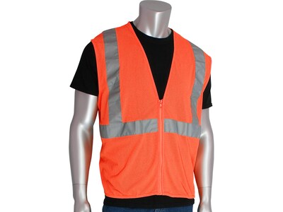 Protective Industrial Products High Visibility Sleeveless Safety Vest, ANSI Class R2, Orange, X-Larg