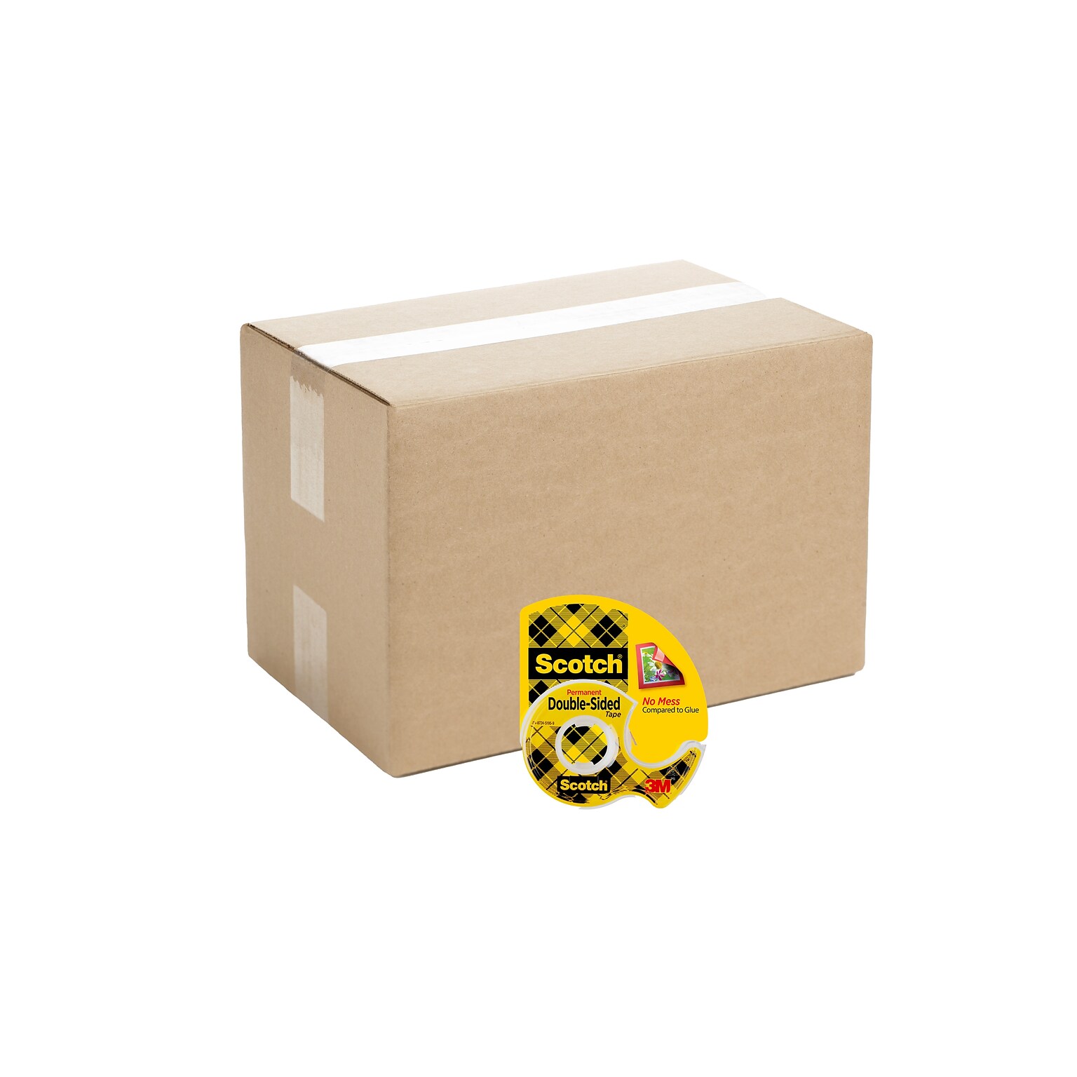 Scotch Permanent Double Sided Tape Refill, 0.5 x 12.5 yds., 1Core, Clear, 72/Roll (137CT)