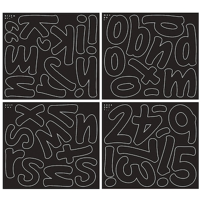 Pacon Cheery Font 4 Letter & Number Adhesive Letters, Black, 154/Pack (PAC51693)