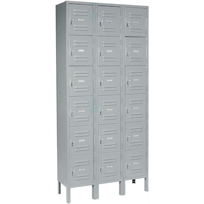 Global Industrial Capital 78H 6-Tier 3-Column Box Locker, Gray (269697GY)