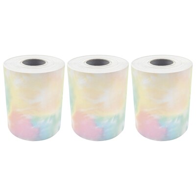 Teacher Created Resources Pastel Pop Tie-Dye Straight Rolled Border Trim, 3 x 50, 3/Bundle (TCR915