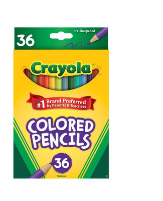 Crayola Kids Colored Pencils, Assorted Colors, 36 Pencils/Pack (68-4036)
